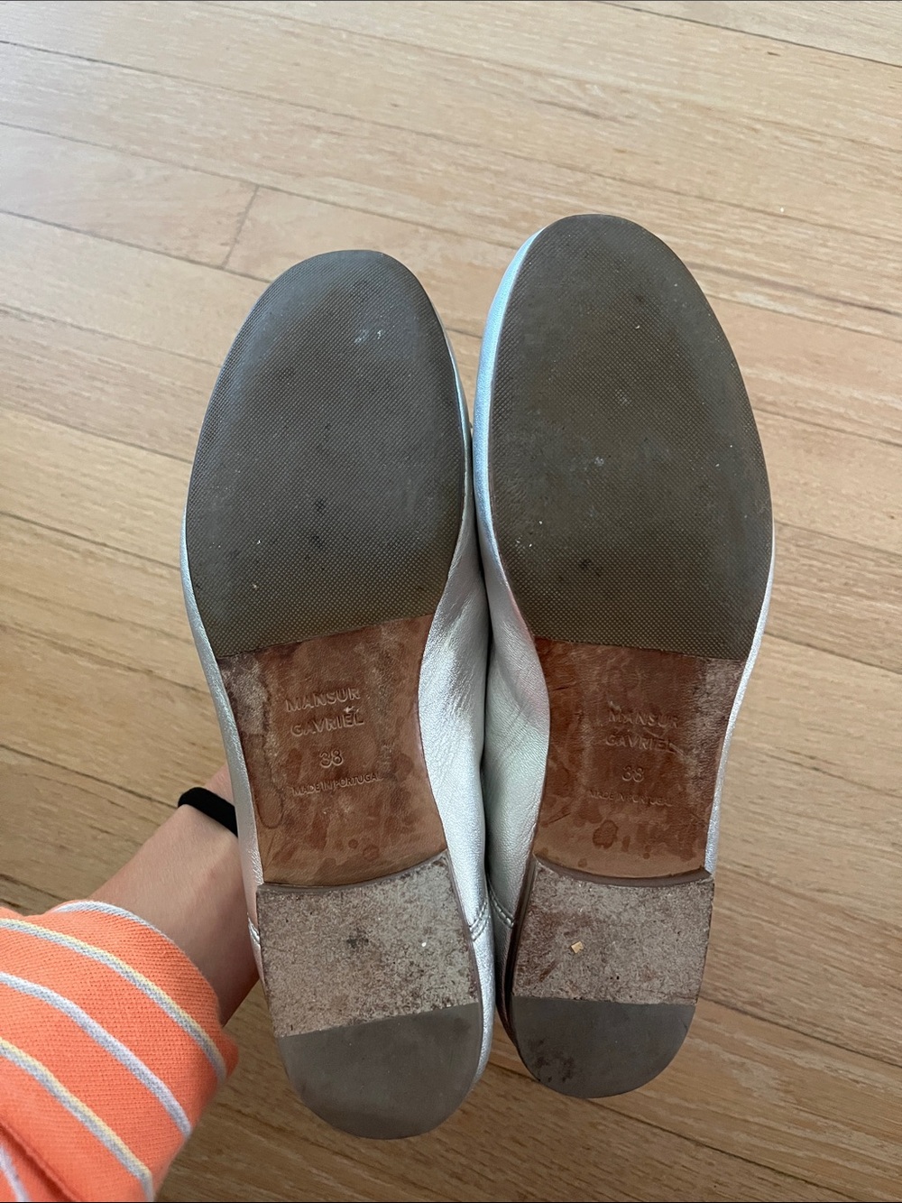 Mansur Gavriel Silver Dream Ballet Flats 38 - Picture 8 of 8